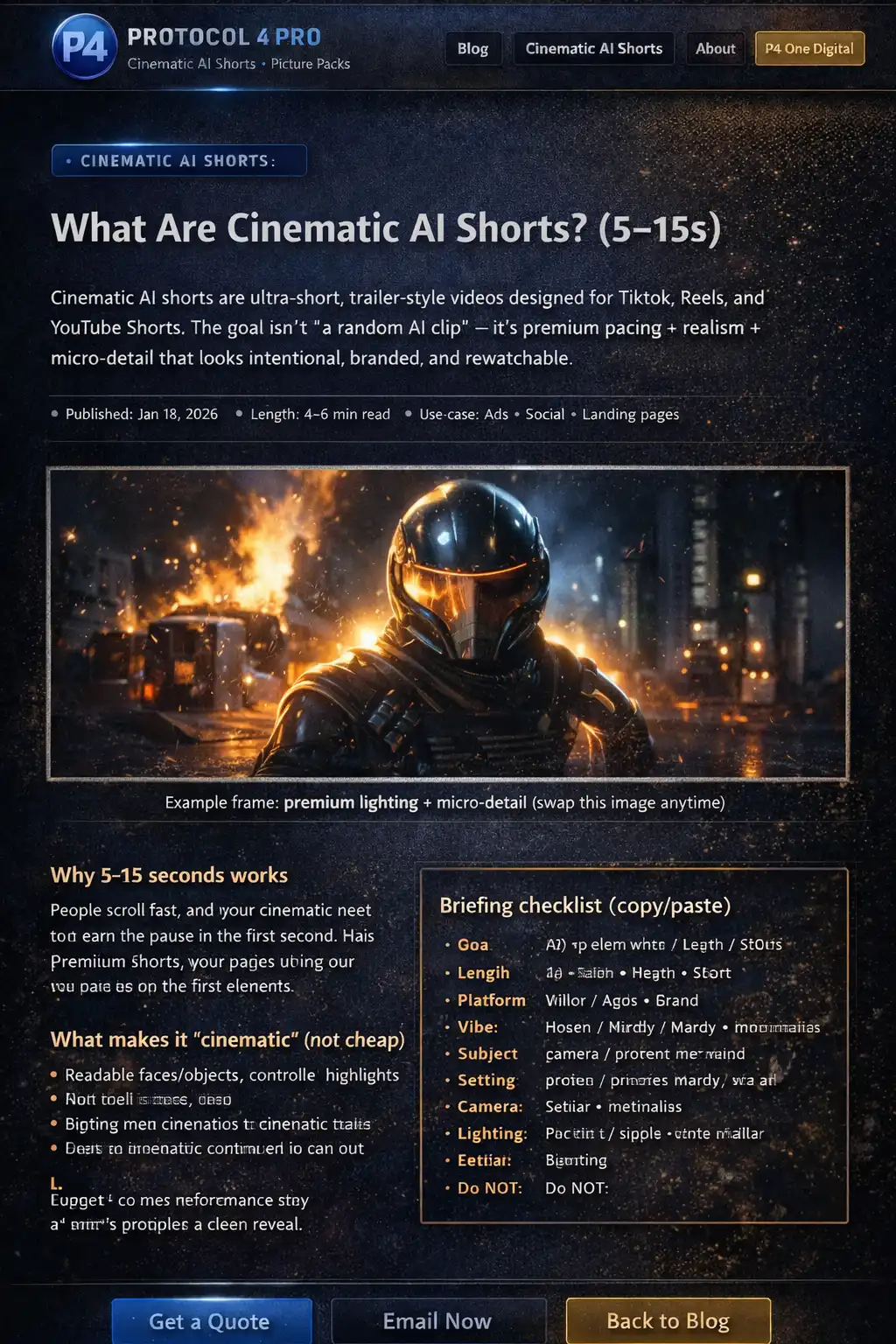 Cinematic AI short example frame with premium lighting and trailer pacing