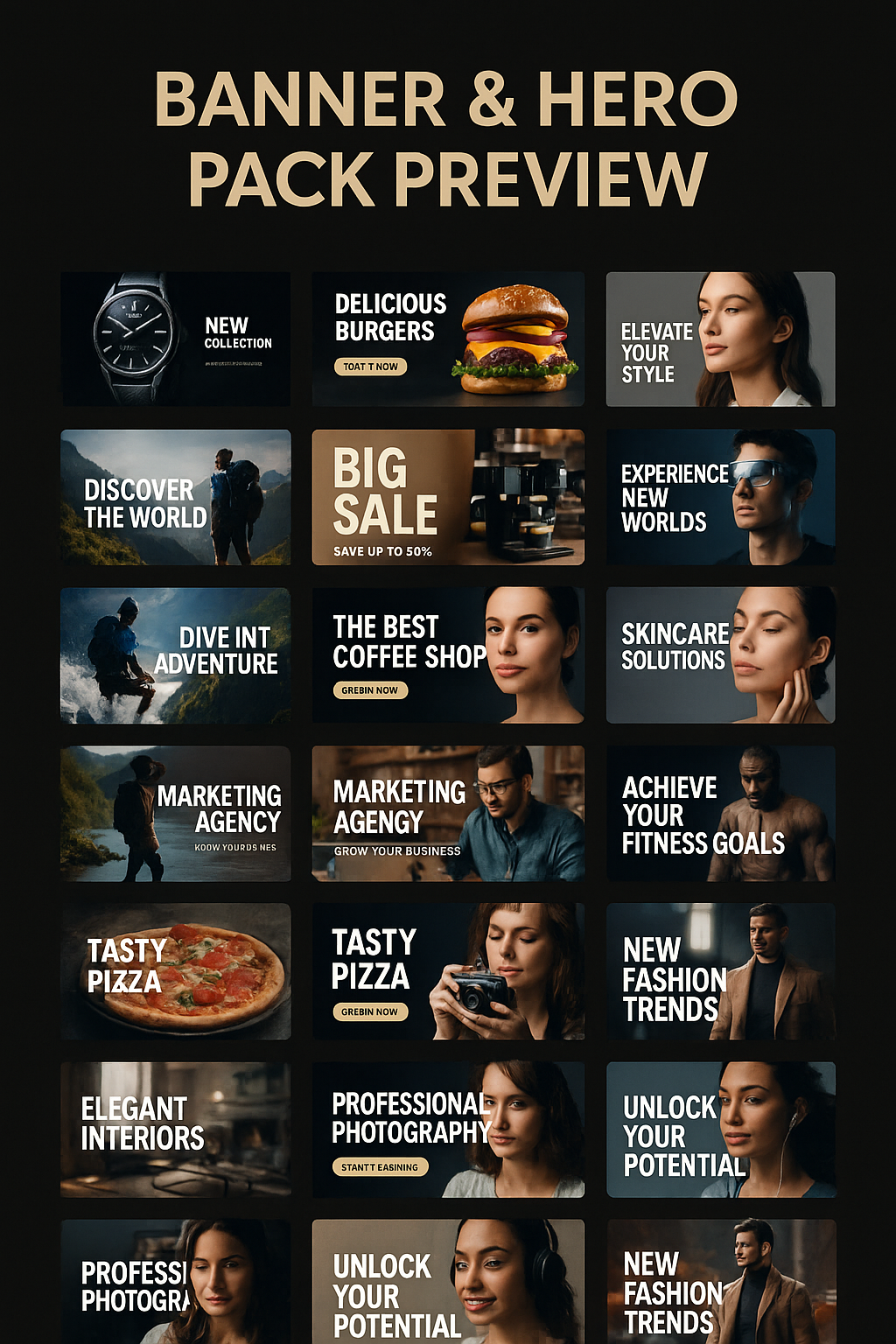 banner and hero image pack preview